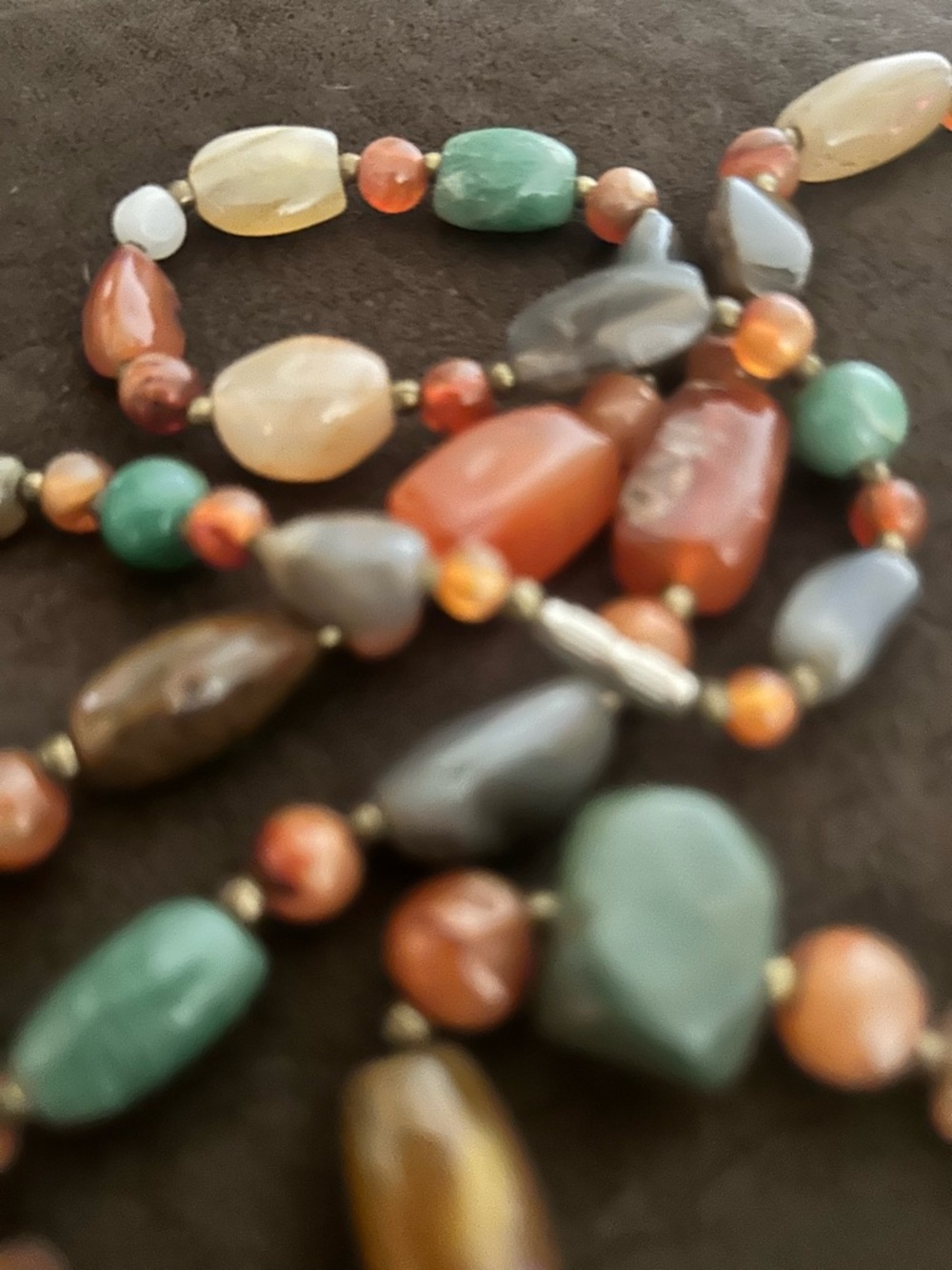 Multicolor Semi-Precious Bead Necklace - Elegant Natural Stone Strand